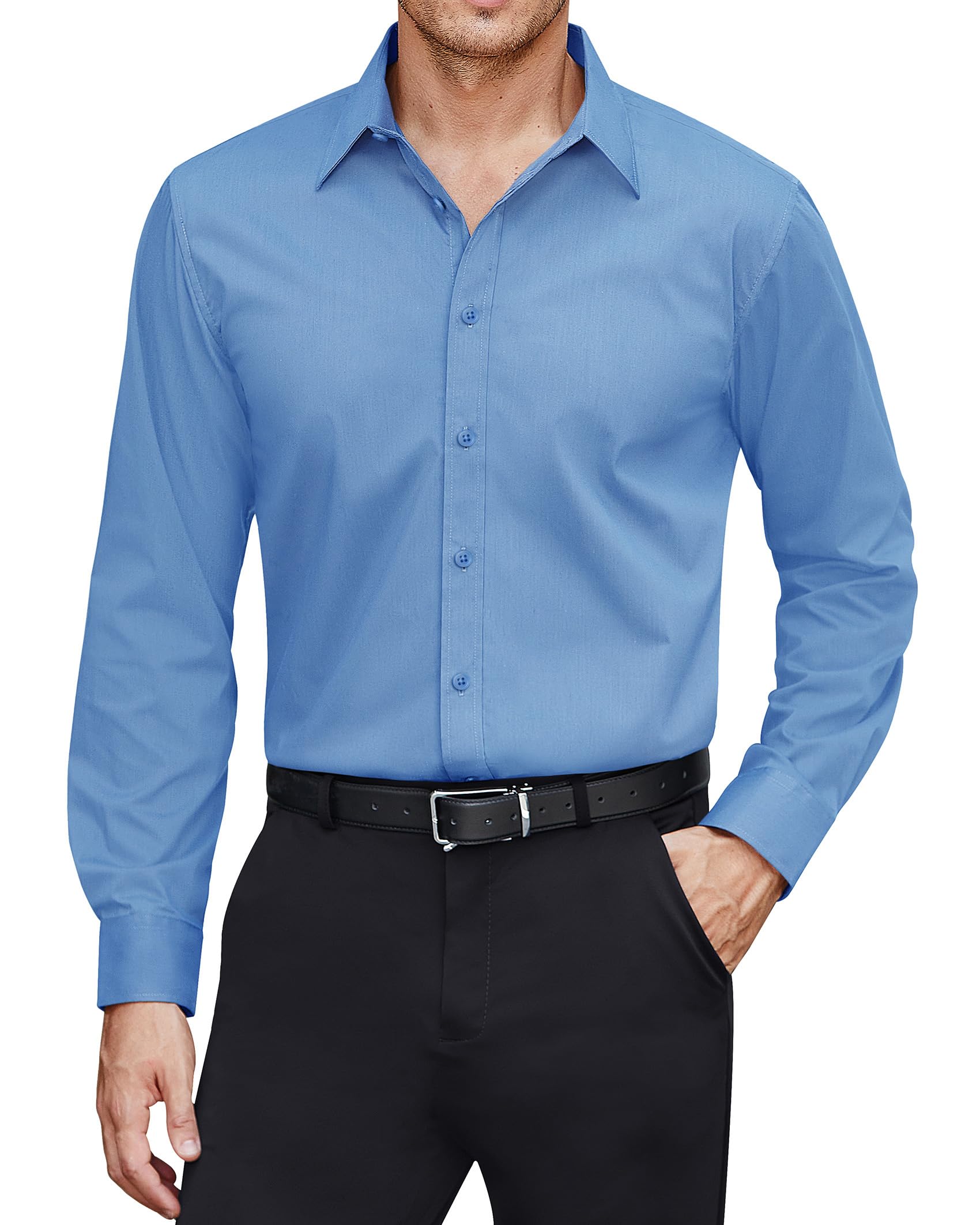 J.VER Pantalones de Pijama Button Down Collar Shirt for Men