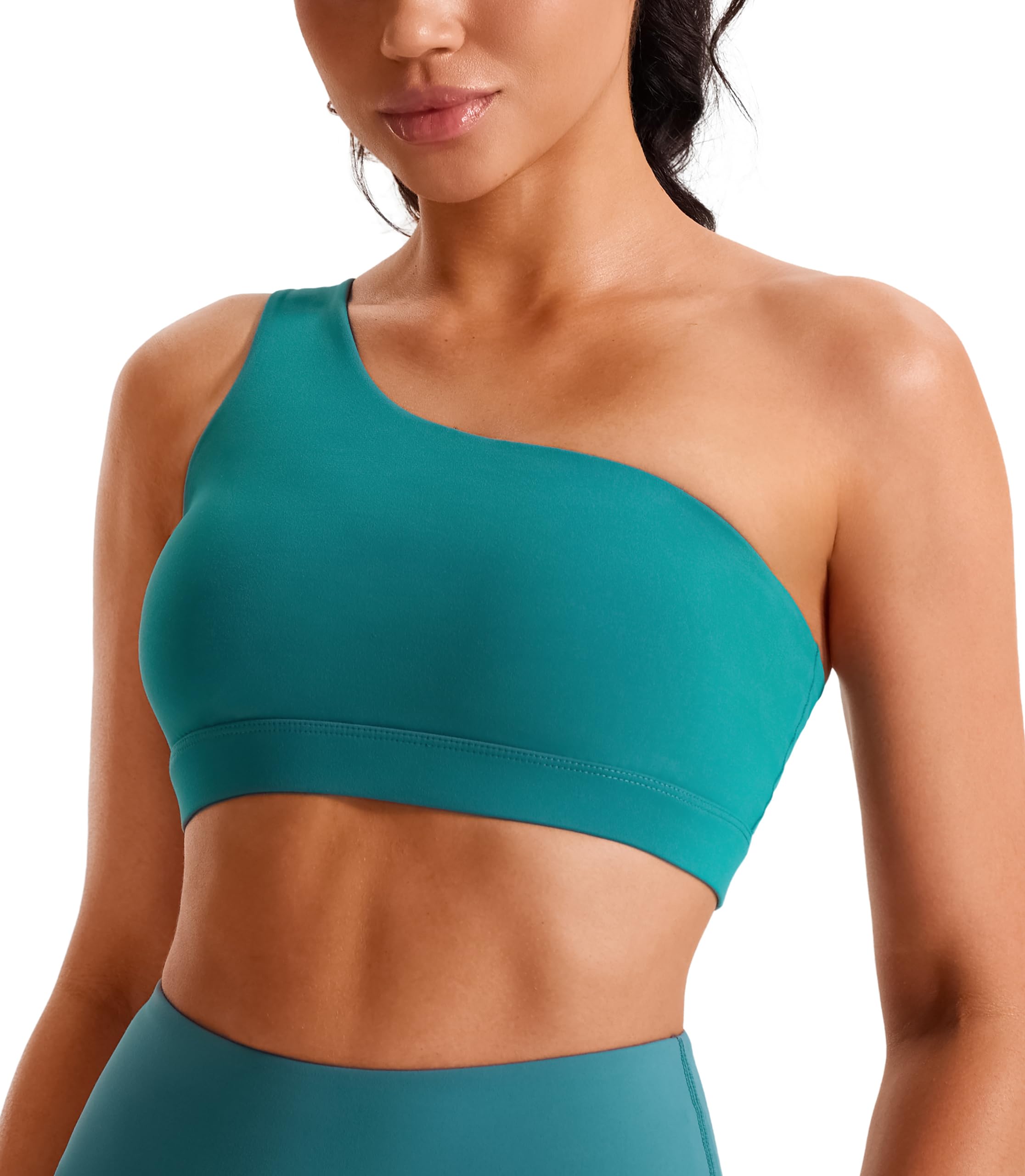 One Shoulder Sports Bras Low Impact Asymmetrical Padded Yoga Right Shoulder Stra