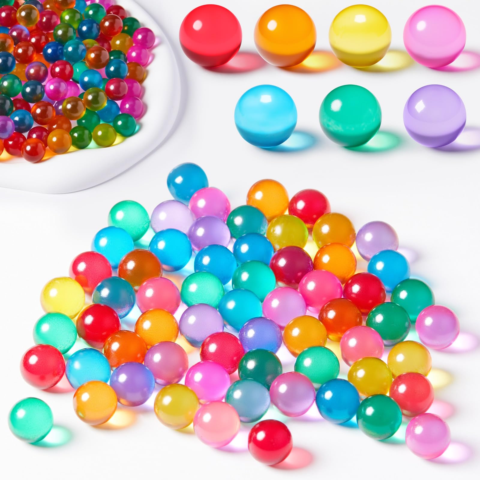 Zhanmai 500 Pcs Color Mix Glass Marbles Bulk Cat Eye Marbles, Bright | 0.56 Inch