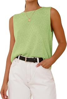 BTFBM Sleeveless Sweater Tops for Women Casual
