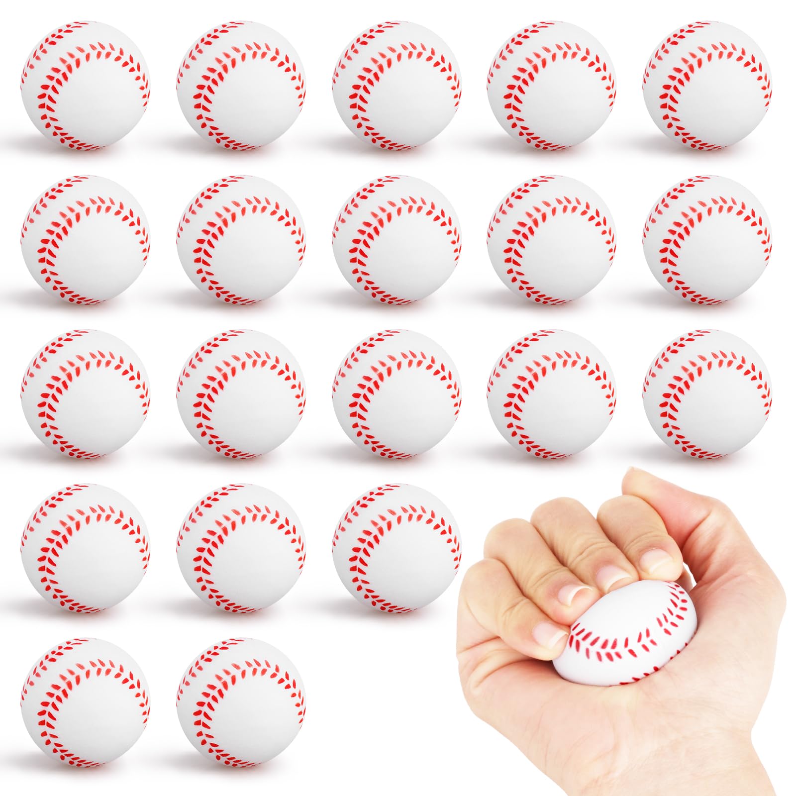Hxezoc 20 Pieces Mini Baseball Stress Balls Baseball Party Favors Foam Sports Ba