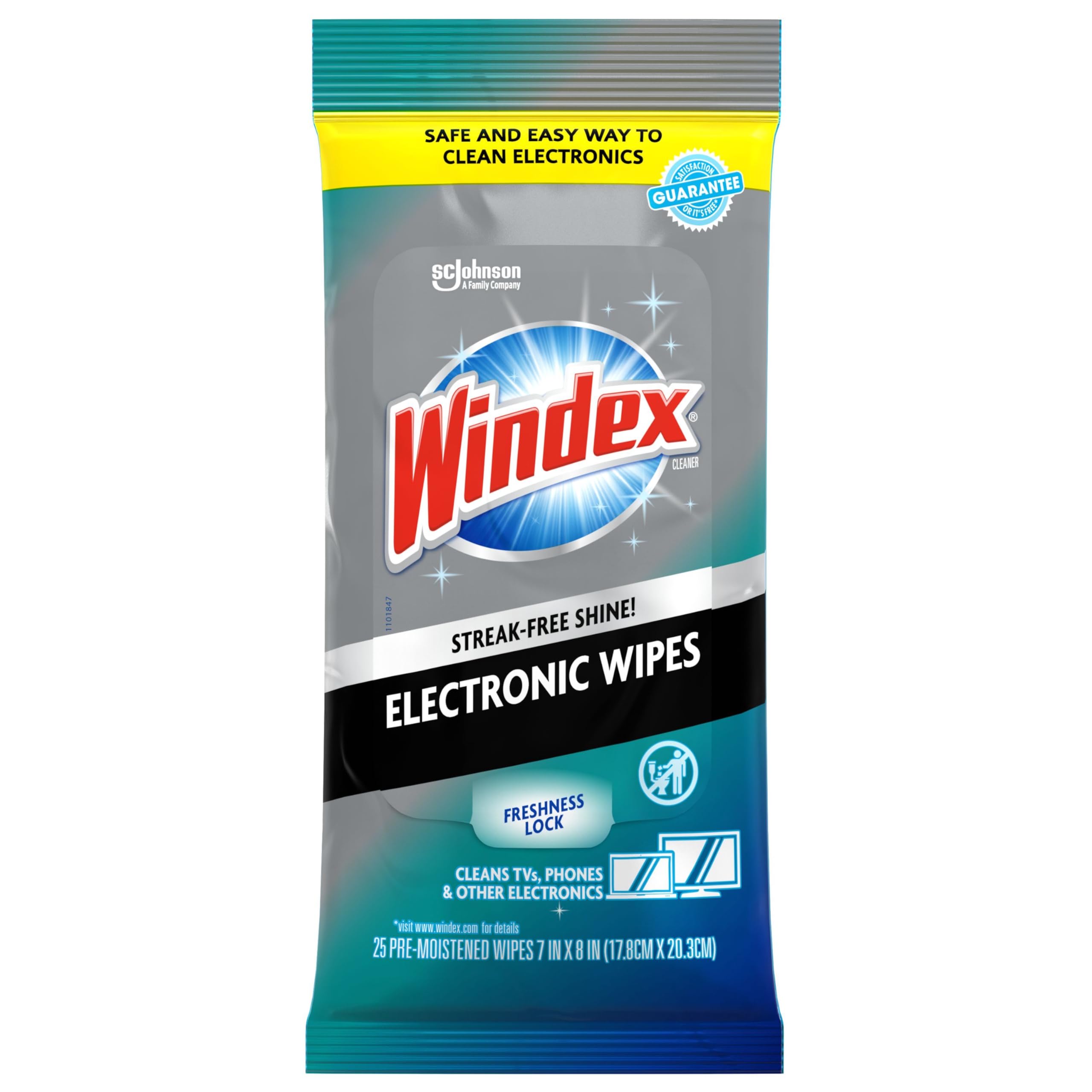 Windex Electronic Cleaning Wipes, Anti-Static & Ammonia-Free, 25 Count | Pre-Moi
