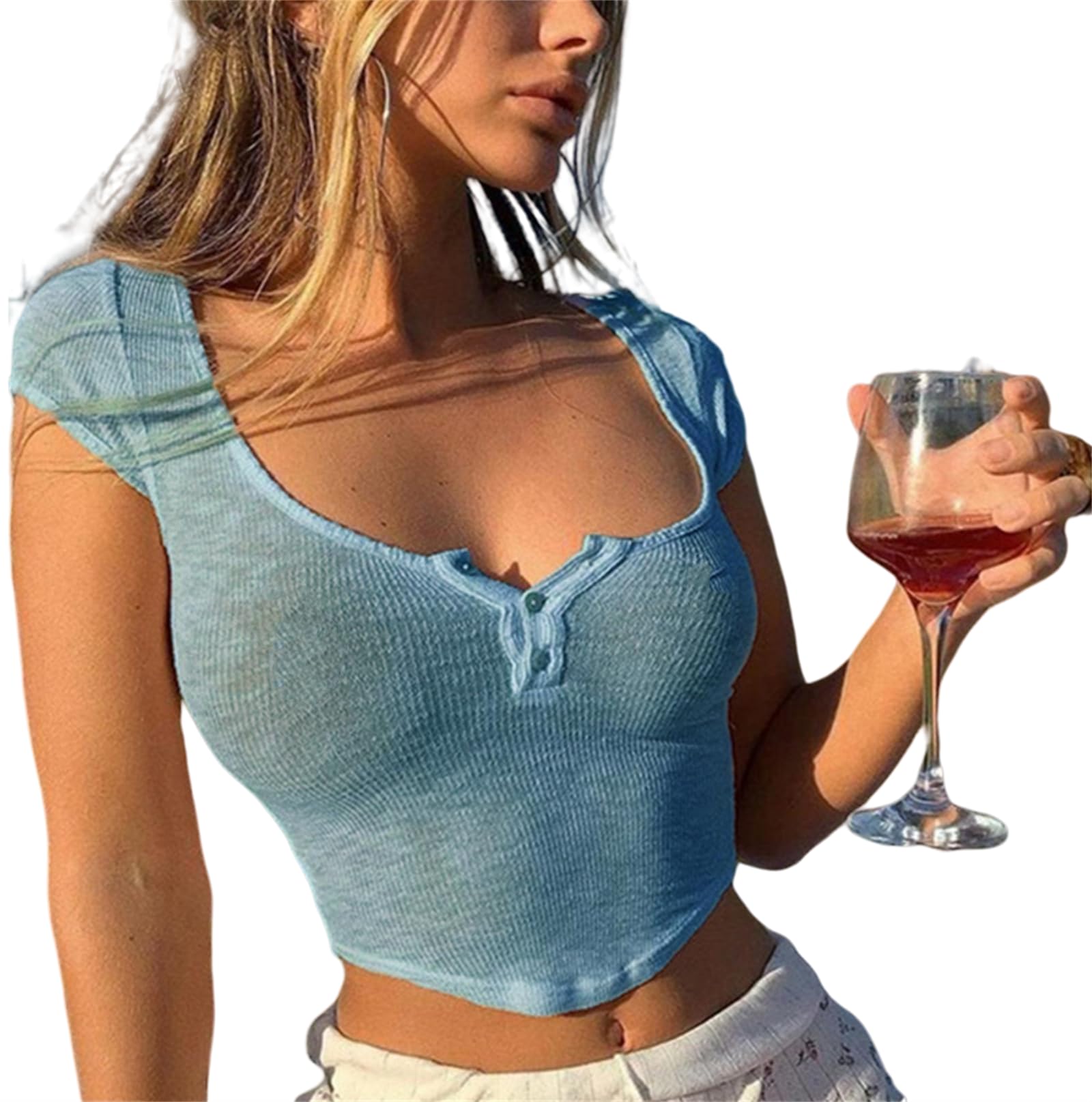 Women Sexy Transparent T-Shirt Top Y2k Girls Short Sleeve See Through Baby Tee C