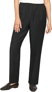 Alfred Dunner All Around Elastic Waist Polyester Petite Pants-Pull-On Style Pants Women