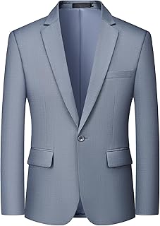 MAGE MALE Giacca da uomo con un bottone elegante tinta unita blazer slim fit leggero cappotti sportivi blazer