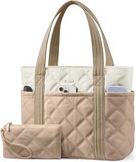 LOVEVOOK Bouffant Tote Bag for Women, Puffy Work Purse Travel Shoulder Bag with Zipper for Teacher Nurse Gym