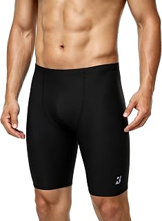 Men's Swim Jammers, 8-9 Inch Racing Training Swimming Shorts UPF 50+ | Quick Dry Stretch Swimsuit for Men, Athletic Swim Shorts with Drawstring for Lap Swimming, Racing and Endurance Training
