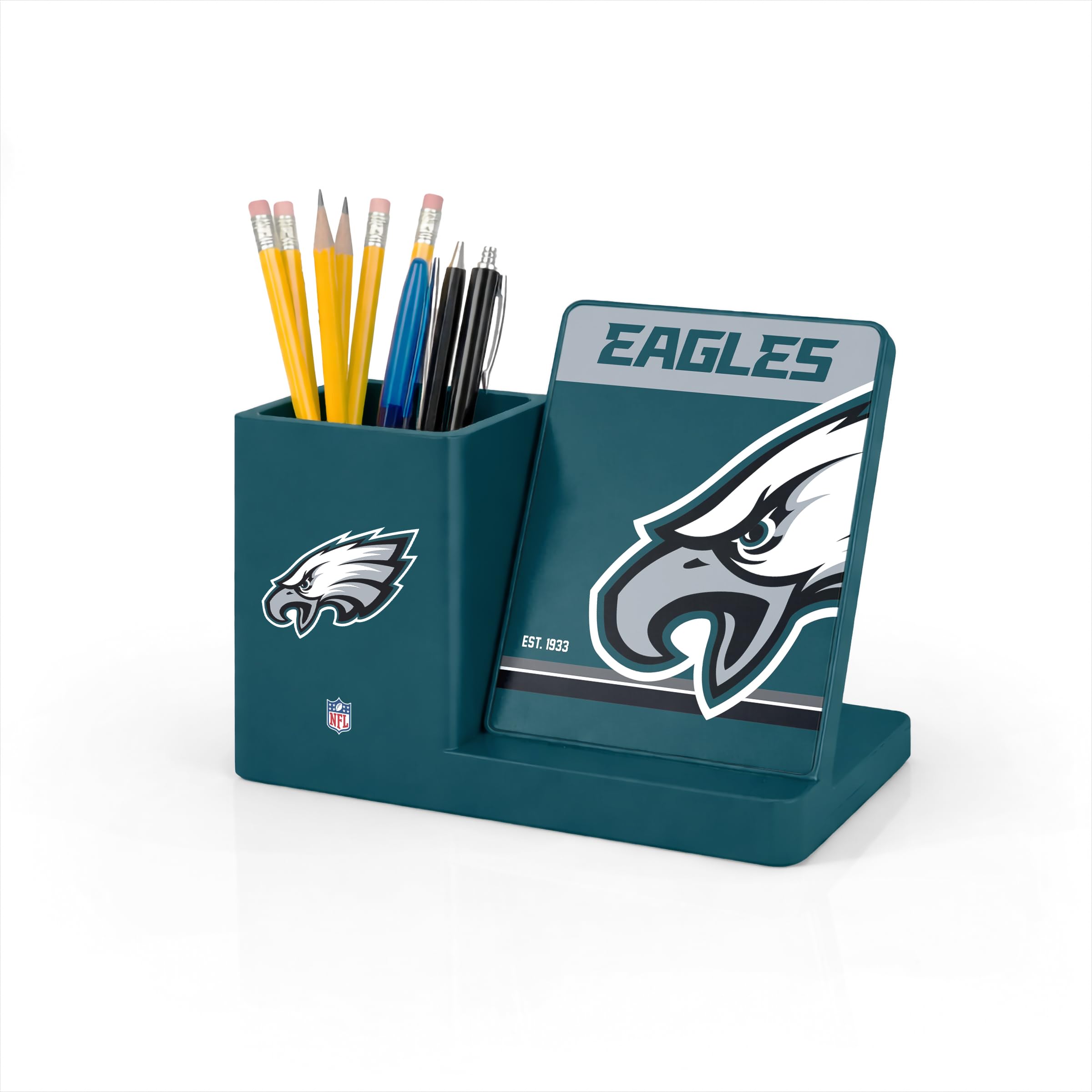 SOAR NFL Official Wireless Charging Stand and Desktop Organizer Cup - 10W Fast C