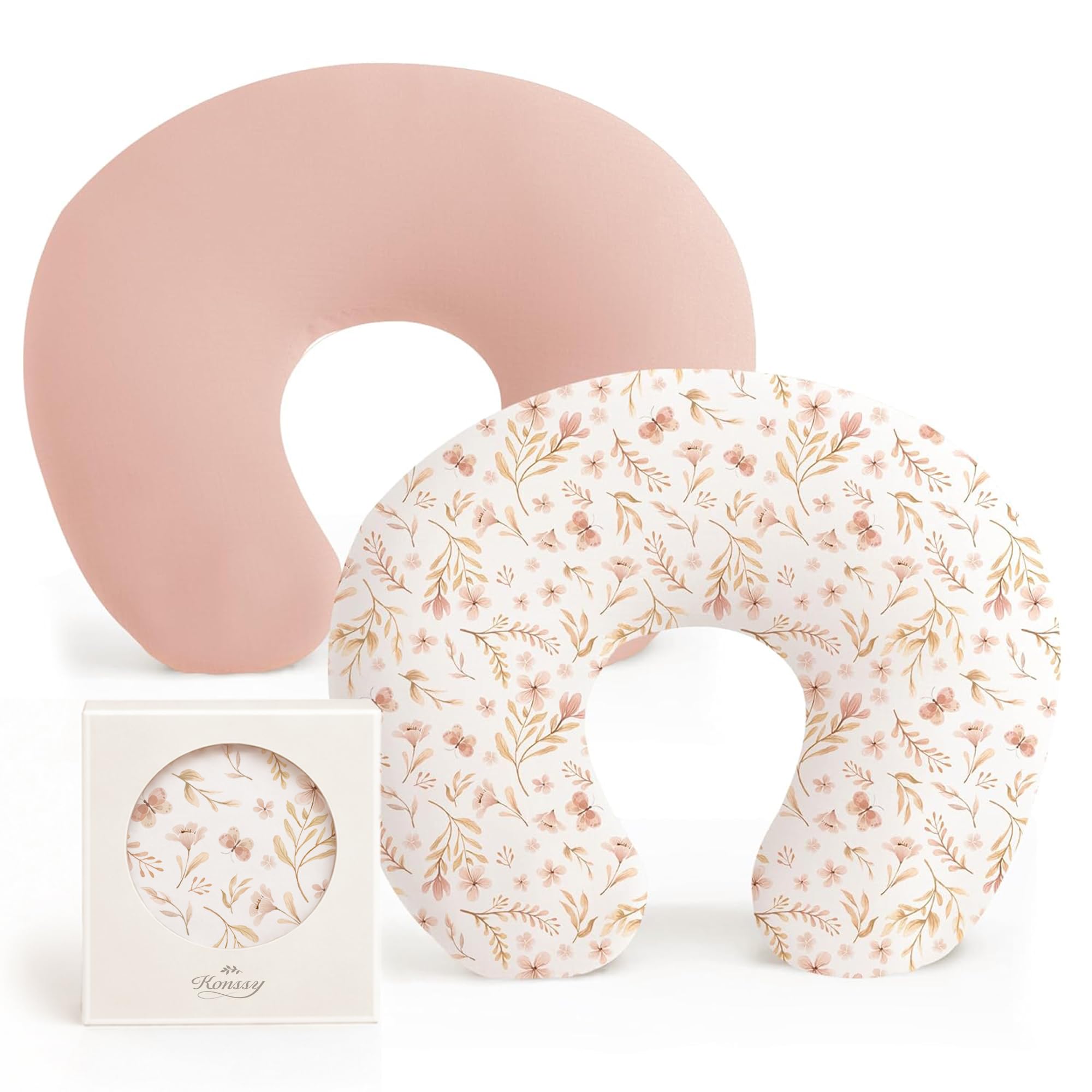 Konssy 2 Pack Nursing Pillow Covers, Soft Stretchy Cover for Breastfeeding | Cov