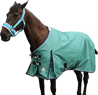 T TEKE Deluxe 1200D Horse Turnout Sheet, 0g No Fill | Waterproof & Breathable Ripstop Polyester, Quick Snap & Release Front Closures, Cotton Elastic Leg Straps, Up to 24 Bartacks