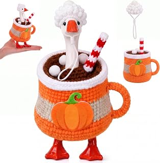 Sunnymove 1 Set 7" Desk Goose Outfits Autumn Mini Knitted Clothes | Fall Elk Halloween Thanksgiving Winter Dress Porch Statues Seasonal Harvest Holiday Decor Accessories
