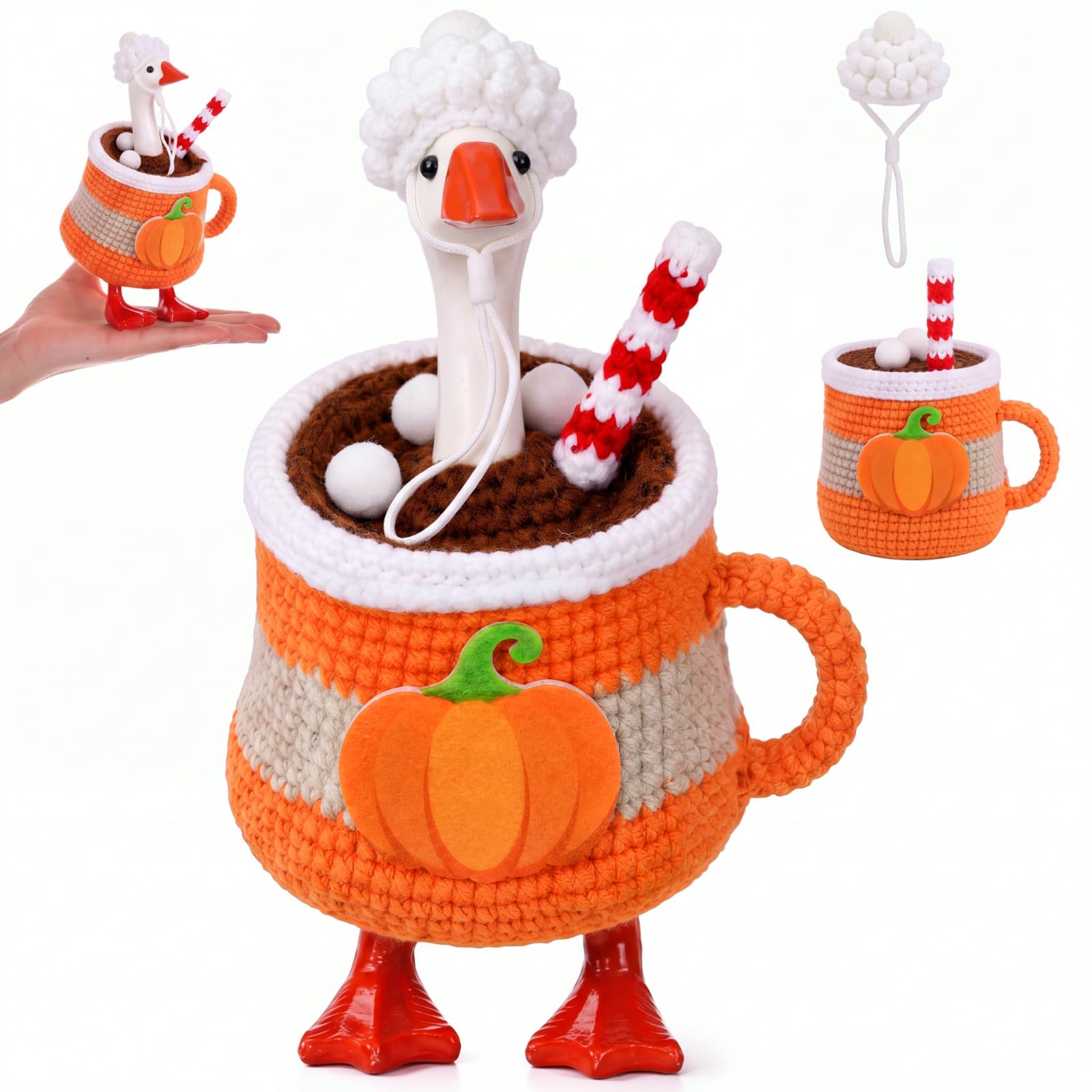 Sunnymove 1 Set 7" Desk Goose Outfits Autumn Mini Knitted Clothes | Fall Elk Hal