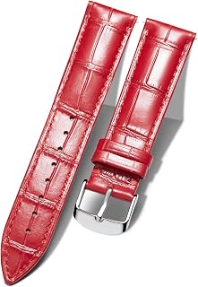 BINLUN Leather Watch Strap 10 mm, 12 mm, 13 mm, 14 mm, 15 mm, 16 mm, 17 mm, 18 mm, 19 mm, 20 mm, 21 mm, 22 mm, 23 mm 24 mm, Quick Release Multicolour Replacement Leather Strap Men Women