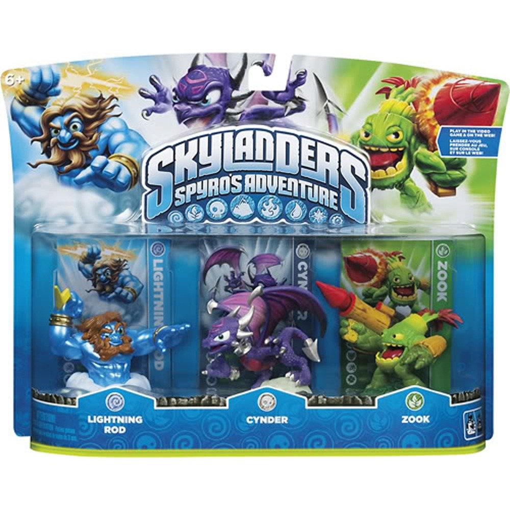 Skylanders Spyro's Adventure Triple Character Pack (Cynder, Lightning Rod, Zook)