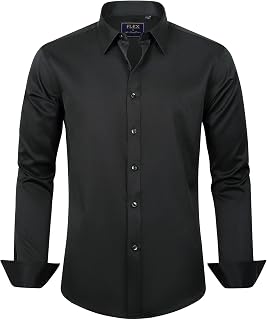 J.Ver Men’s Shirt, Plain Colours, Stretch, Long Sleeves, Regular Fit, Casual Shirts, Easy-Iron, Business Shirt, Suit Shirt