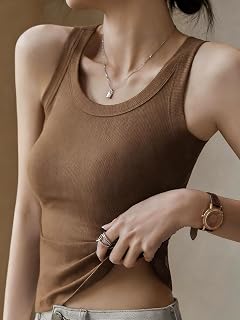 Women Sleeveless Loose Strappy Tank Tops Slim Fit Casual Summer Vacation Daily Layering Tank Tops