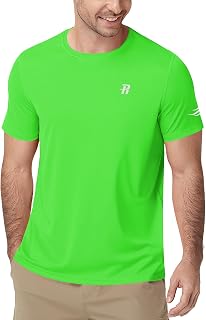 Runhit Mens Swim Shirt UPF 50+, Short Sleeve Rash Guard for Men, UV SPF Sun Protection Quick Dry Water Beach T-Shirt