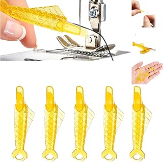 2 in 1 Automatic Needle Threaders Seam Rippe, Auto Needle Threader Tool Sewing Supplies Embroidery Stitch Removal Tool, Sewing Machine Loop Needle Threaders，5 Pcs Yellow