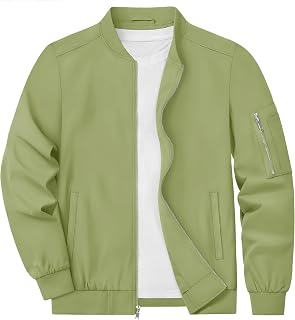 KEFITEVD Mens Lightweight Jacket Casual Bomber Jackets Military Windbreaker with Multi Pockets