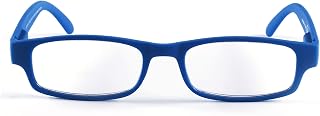 Contacta, One Color Reading Glasses for Men and Women Lightweight Functional Colorful Glasses Frame with Flex Temples Blue Diopter +2.00 Pack with Glasses Case 21g