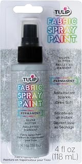 Tulip Fabric Paint, Permanent Spray on Paint, 4 fl oz Sparkling Star Silver Glitter