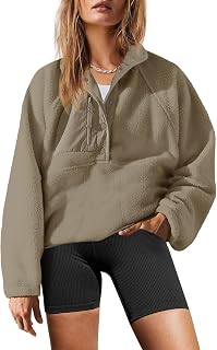 Yanekop Womens Fleece Pullover Jacket Sherpa Sweatshirt with Pockets