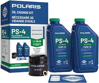 Polaris Full Synthetic Oil Change Kit, 2877473, 2 Quarts of PS-4 Engine Oil and 1 Oil Filter