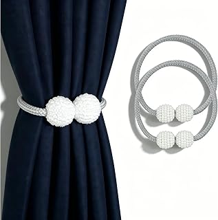 2 Pieces Classic Magnetic Curtain Tiebacks Rope Rope Tie Backs for Home Room Decor Grey