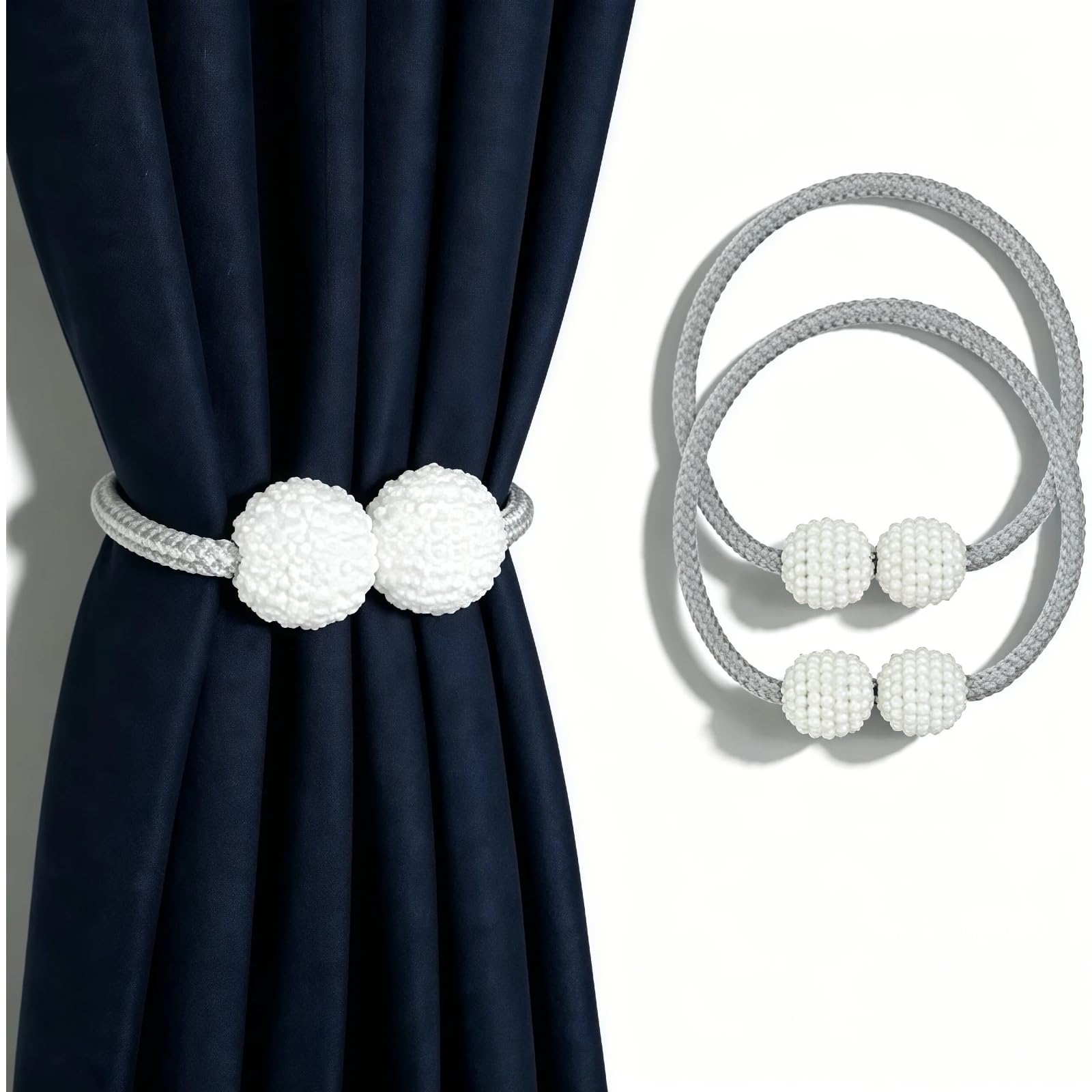 2 Pieces Classic Magnetic Curtain Tiebacks Rope Rope Tie Backs for Home Room Dec