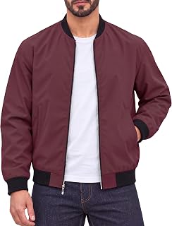 TACVASEN Men's Bomber Jacket Fall Lightweight Windbreaker Jackets for Men Spring Casual Golf Flight Full Zip Coats