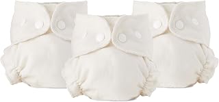 Esembly Cloth Diaper Inner - Organic Cotton, 3-Pack, Size 1 (7-17lbs) | Fitted Diaper, Soft, Ultra-Absorbant, Trim-Fitting Layer, Pairs with Waterproof Outer for Blow-out Proof Diapering