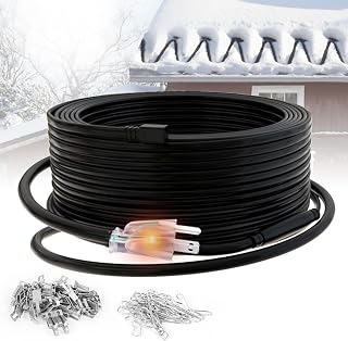 HEATIT HIRD 60FT Roof & Gutter De-Icing Cable, 5W/ft Heat Tape | Constant Wattage Heating Cable Prevents Ice Dams and Snow Buildup, Designed for Roofs, Gutters and Winter Freeze Protection