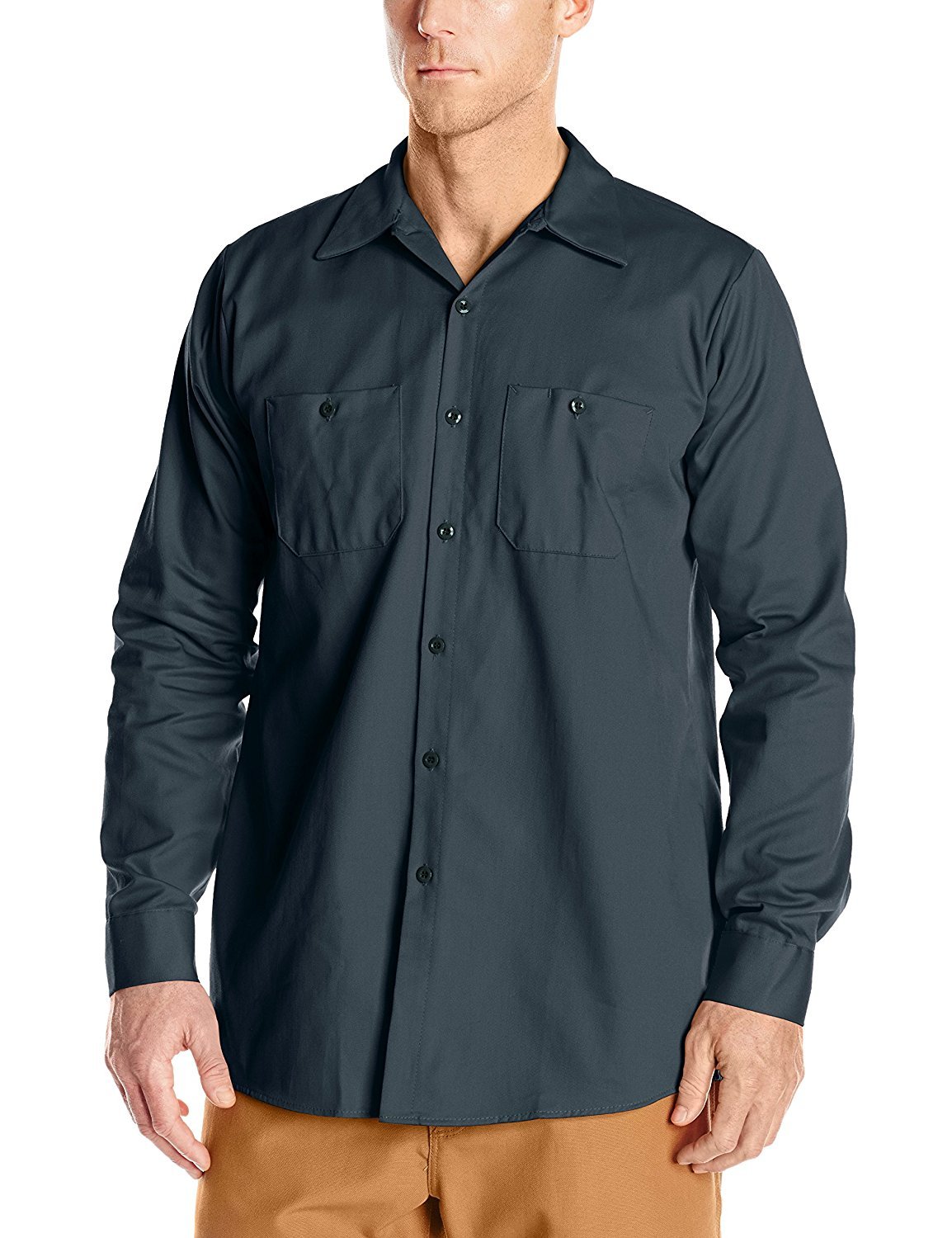 Red Kap Men's Wrinkle Resistant Cotton Work Shirt, Regular Fit, Long Sleeve Shir