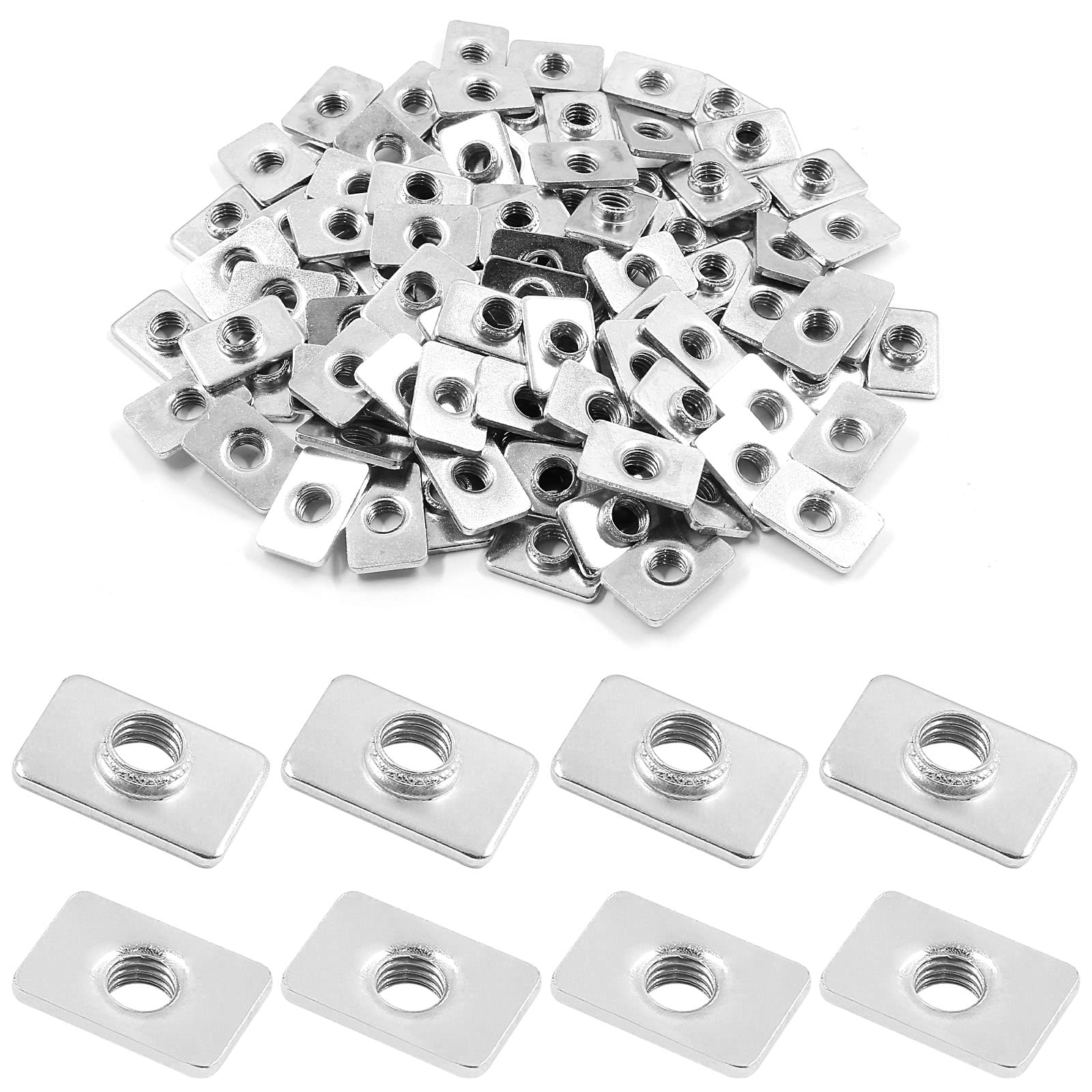 LifCratms M5 Flat Sliding T-Nuts, 100pcs, 2020 Series | T-Slot Nut, T Nut Access