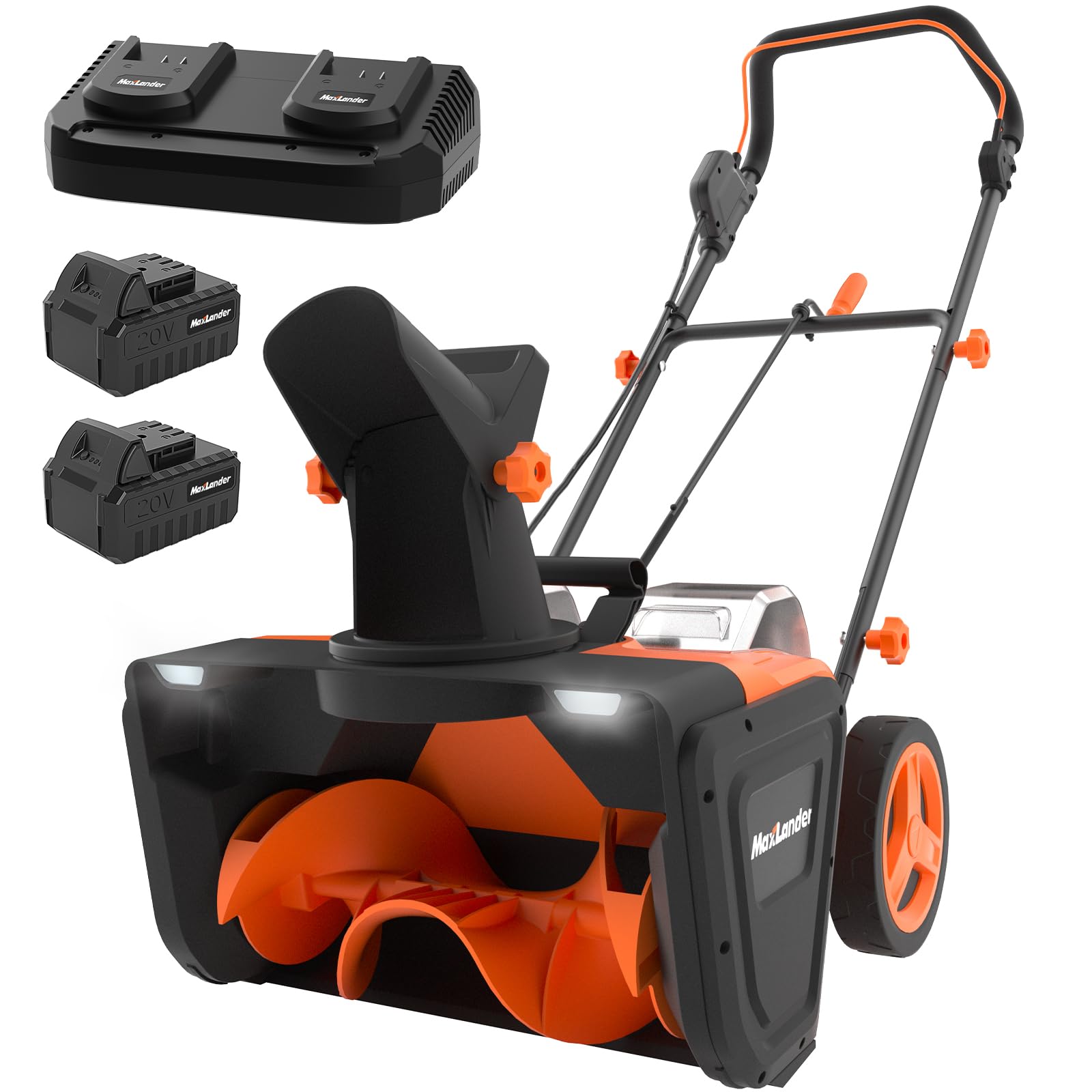 MAXLANDER Snow Blower Cordless, 40V 20-Inch Brushless Cordless Snow Blower with 