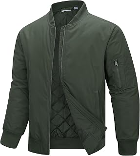 33,000ft Men's Bomber Jacket Lightweight Zip Up Waterproof Windbreaker