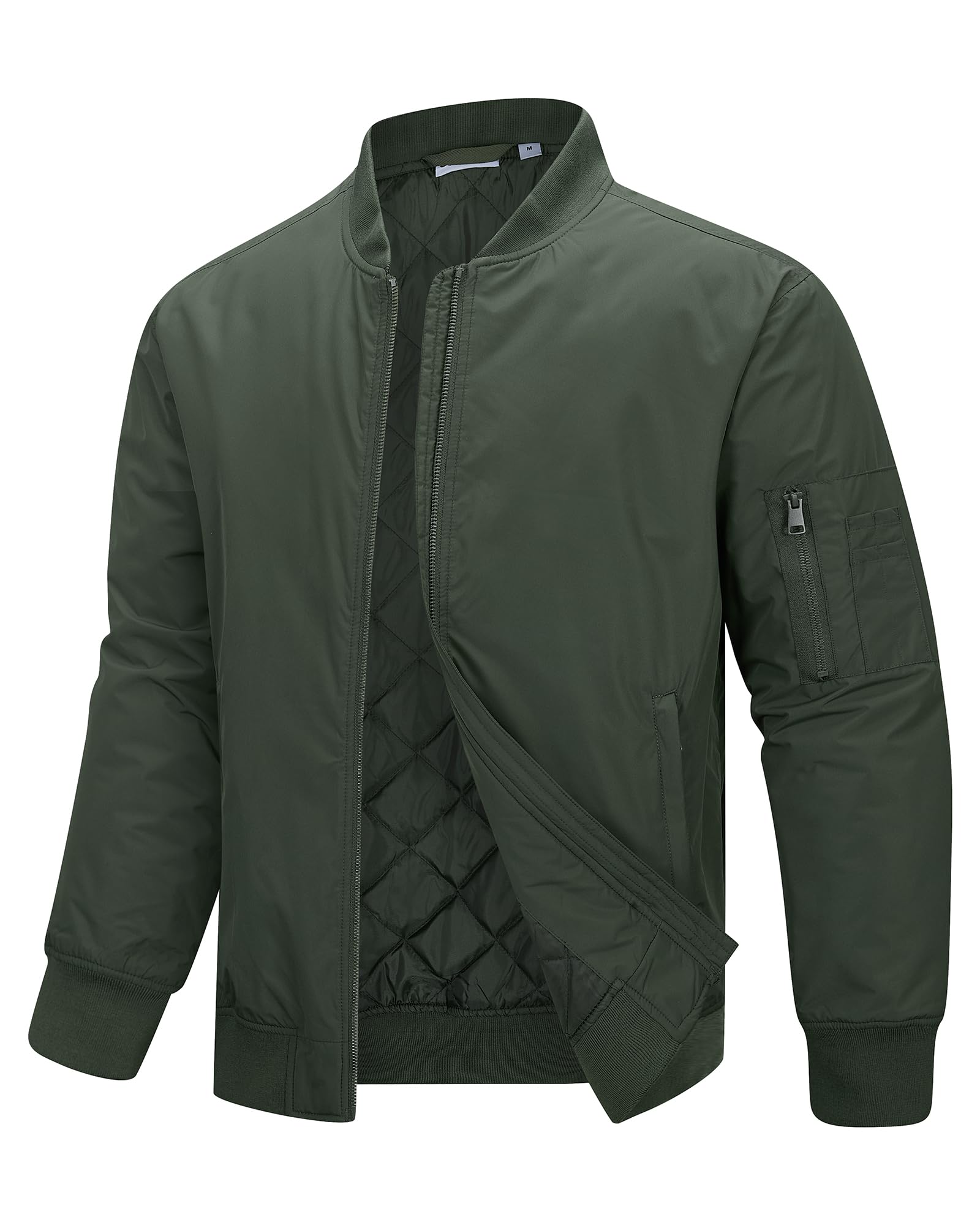 33,000ft Men's Bomber Jacket Lightweight Zip Up Waterproof Windbreaker