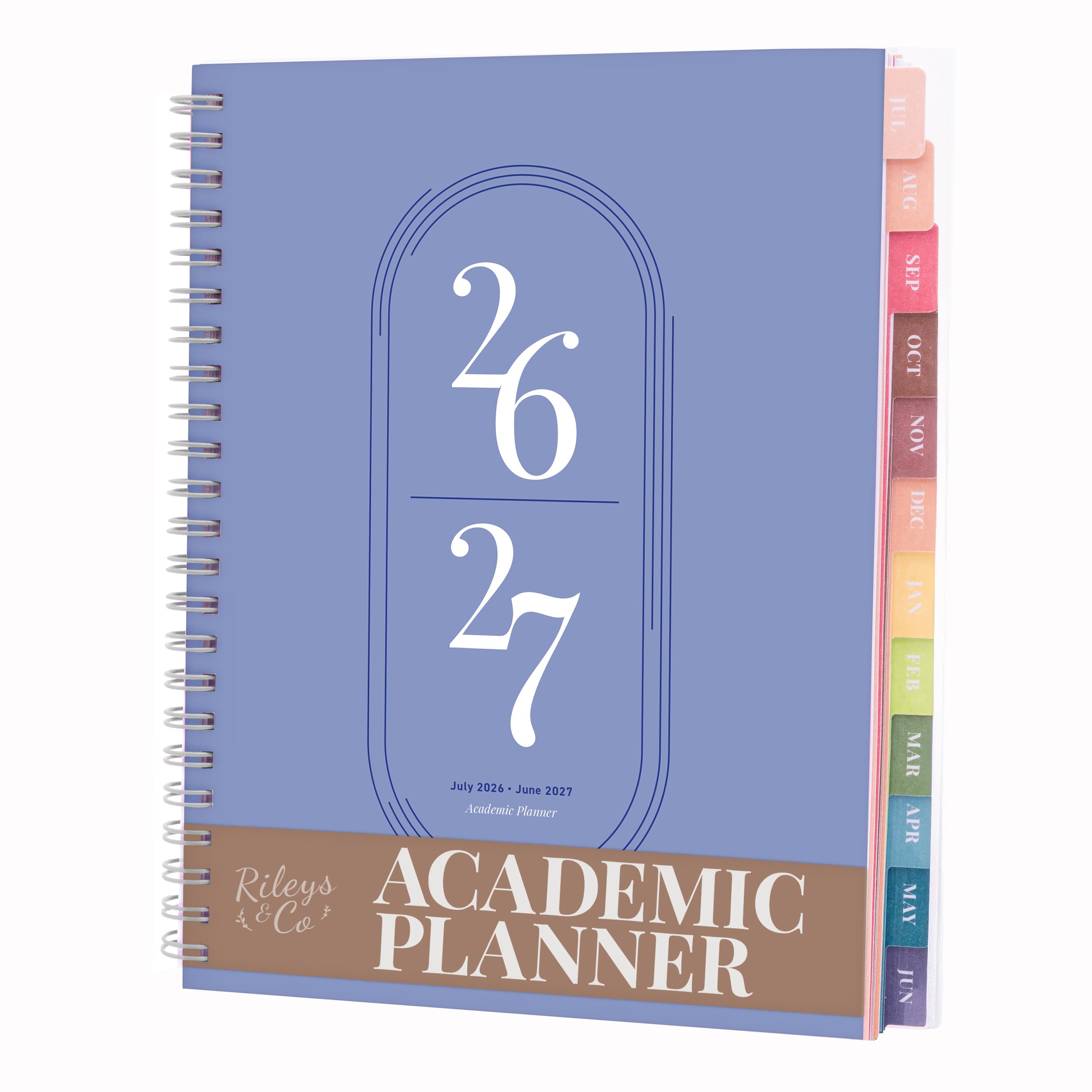 Rileys Academic Day Planner 2026-2027, 8 x 6 Inch, Blue, Twin-Wire Binding | Wee