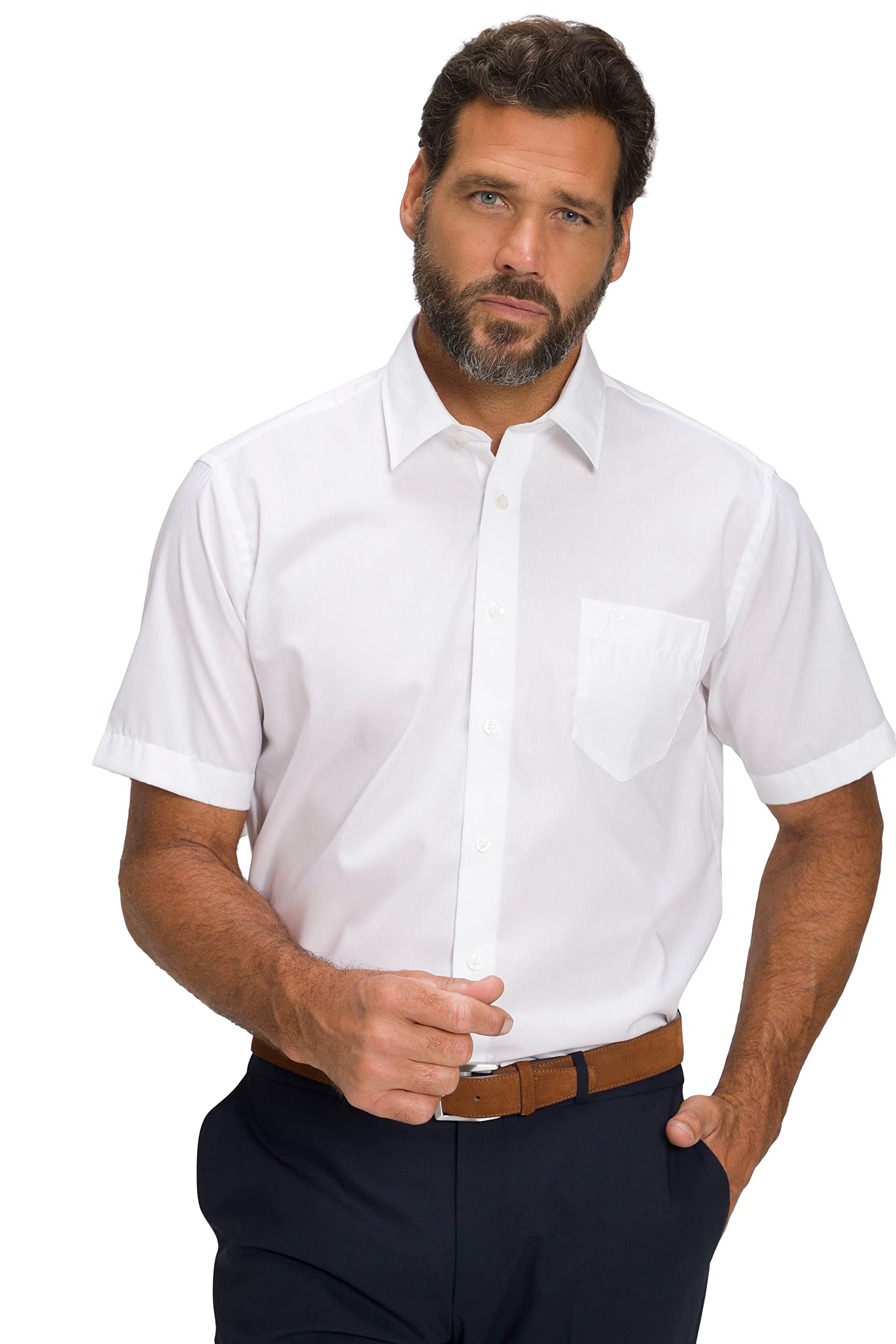JP 1880 Men's Plus Size L-8XL Non-Iron Shirt, Business Collection, Kent Collar a