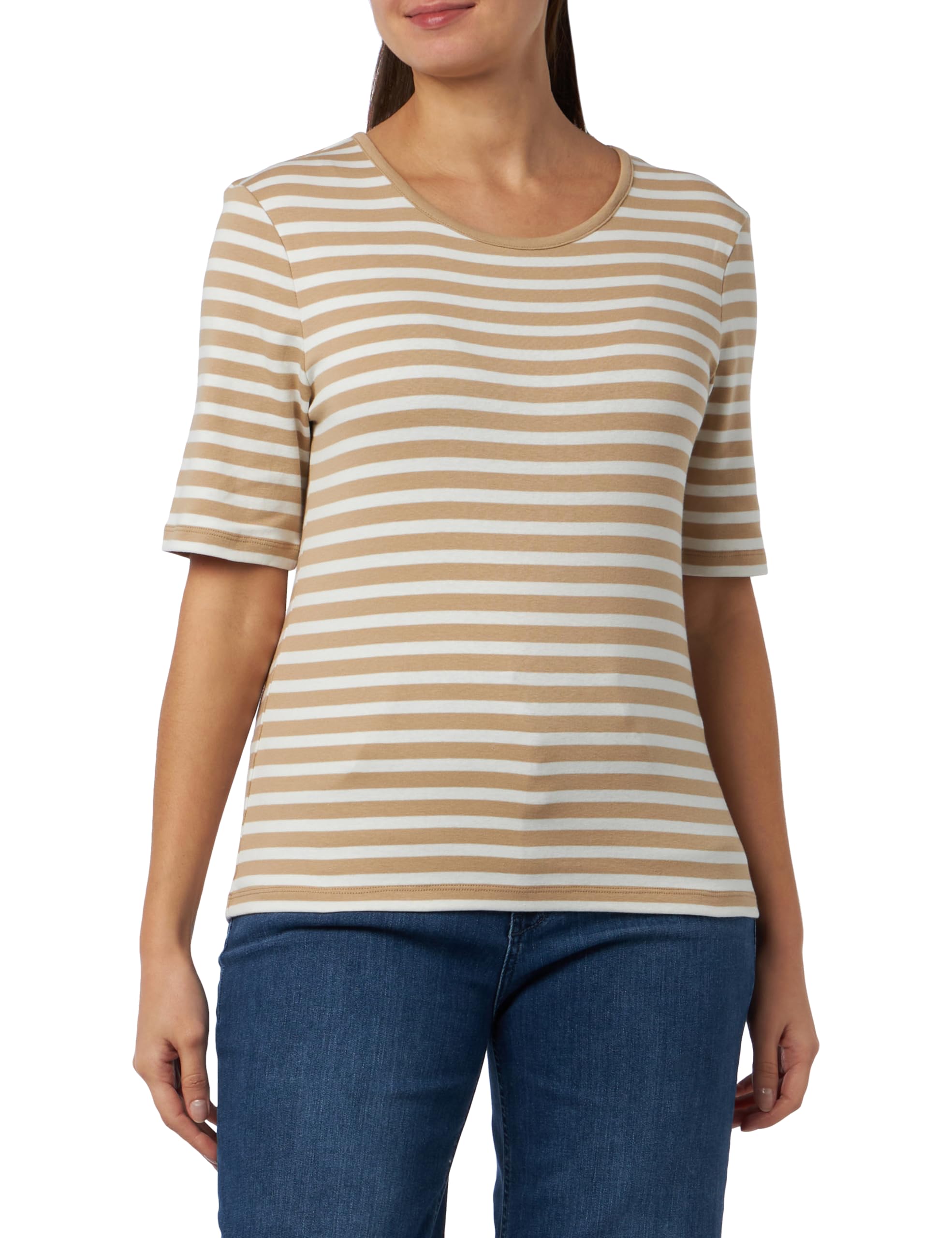 Gant Women's Slim Striped 1x1 Ribbed SS T-Shirt (Pack of 1)