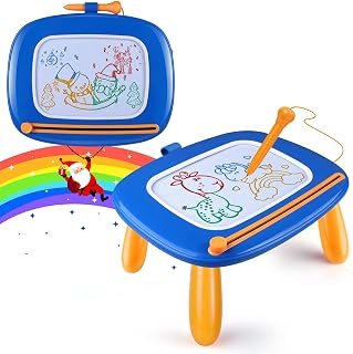 Smasiagon Magnetic Drawing Board Magic Board for Children, Colourful Erasable Magnetic Board Drawing Board with Legs for Toddlers, Toys for Boys from 1 to 3 Years, Gift (Navy Blue)