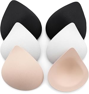 Twisina Bathing Suit Padding Inserts, 3 Pairs Sports Bra Pads Inserts | Triangle Waterproof Bra Inserts for Swimsuits and Daily Undergarments for Sports Bras, Swimwear, M