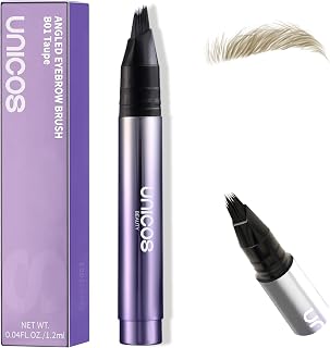 Unicos Eyebrow Pen, Angled Brow Brush, Eyebrow Pencil for Women, Natural Eyebrow, Hair-Like Strokes, 24hrs Long-Lasting, Waterproof, Smudge-Proof, Easy to Use, Mutiple Uses, Taupe