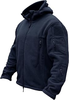 TACVASEN Men's Fleece Jacket Tactical Jacket with Zip Hood