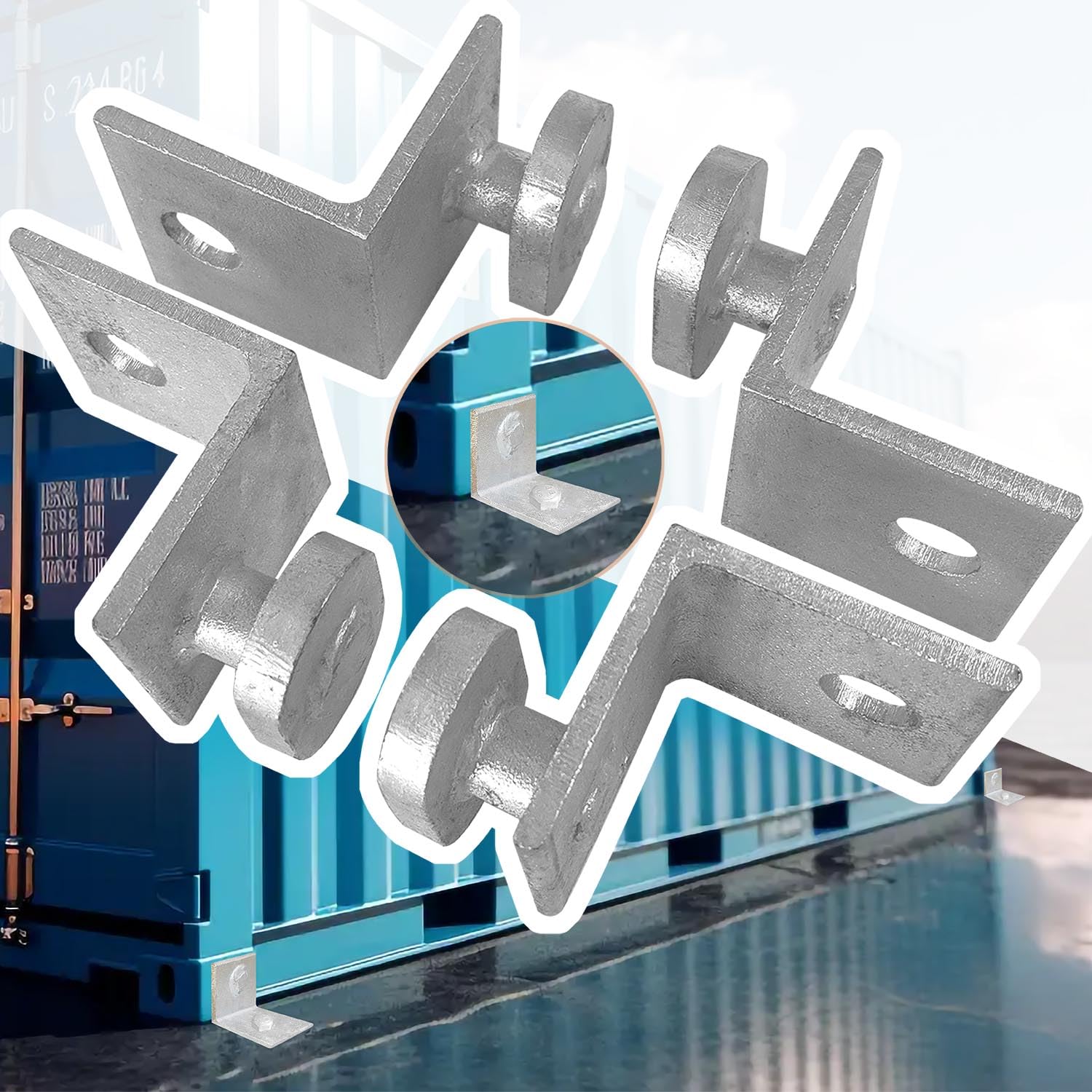4 Pack Shipping Container Anchors Hot Dipped Galvanized Steel | Shipping Contain
