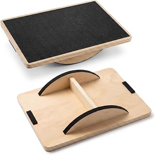Balance Board, Wobble Board for Adults - Anti-Slip 350LBS Wooden Rocker Board for Core Strength, Stability Training, Standing Desk Exercise, Coordination & Home Gym Workout