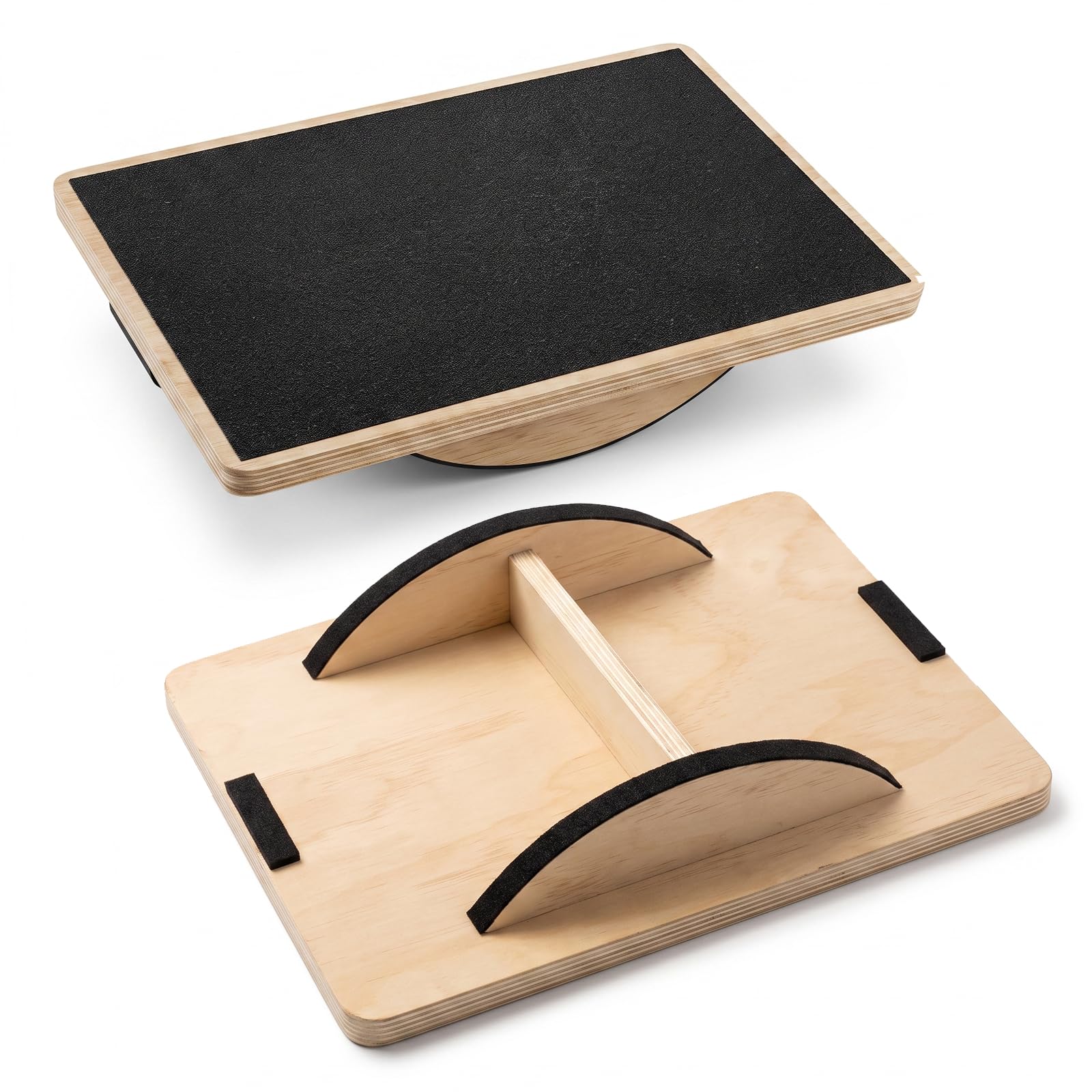 Balance Board, Wobble Board for Adults - Anti-Slip 350LBS Wooden Rocker Board fo