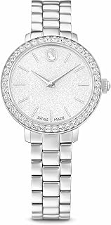 Swarovski Matrix Tennis Crystal Chrono Watch Collection, Swiss Made, Calf-Skin Leather Strap