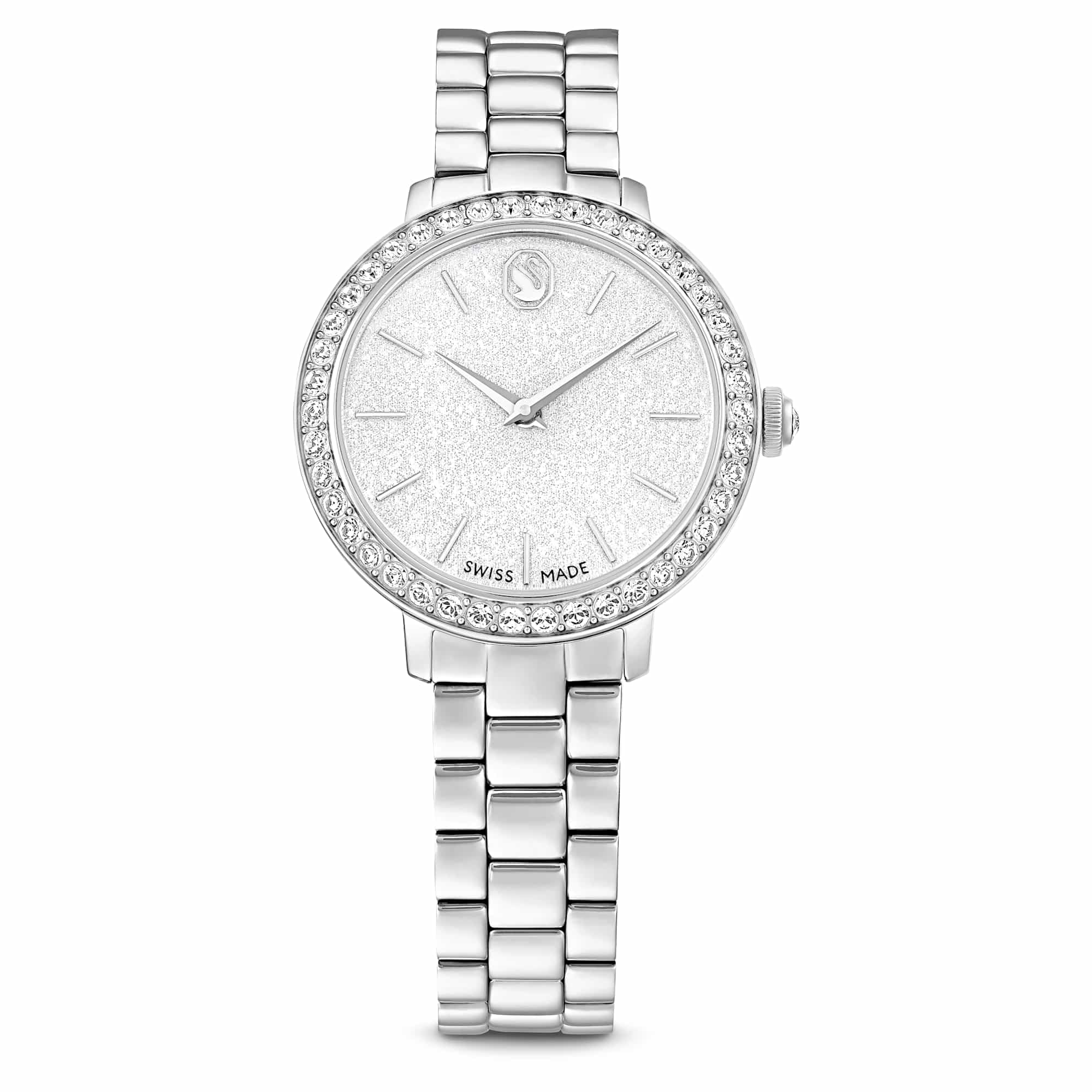 Swarovski Matrix Tennis Crystal Chrono Watch Collection, Swiss Made, Calf-Skin L