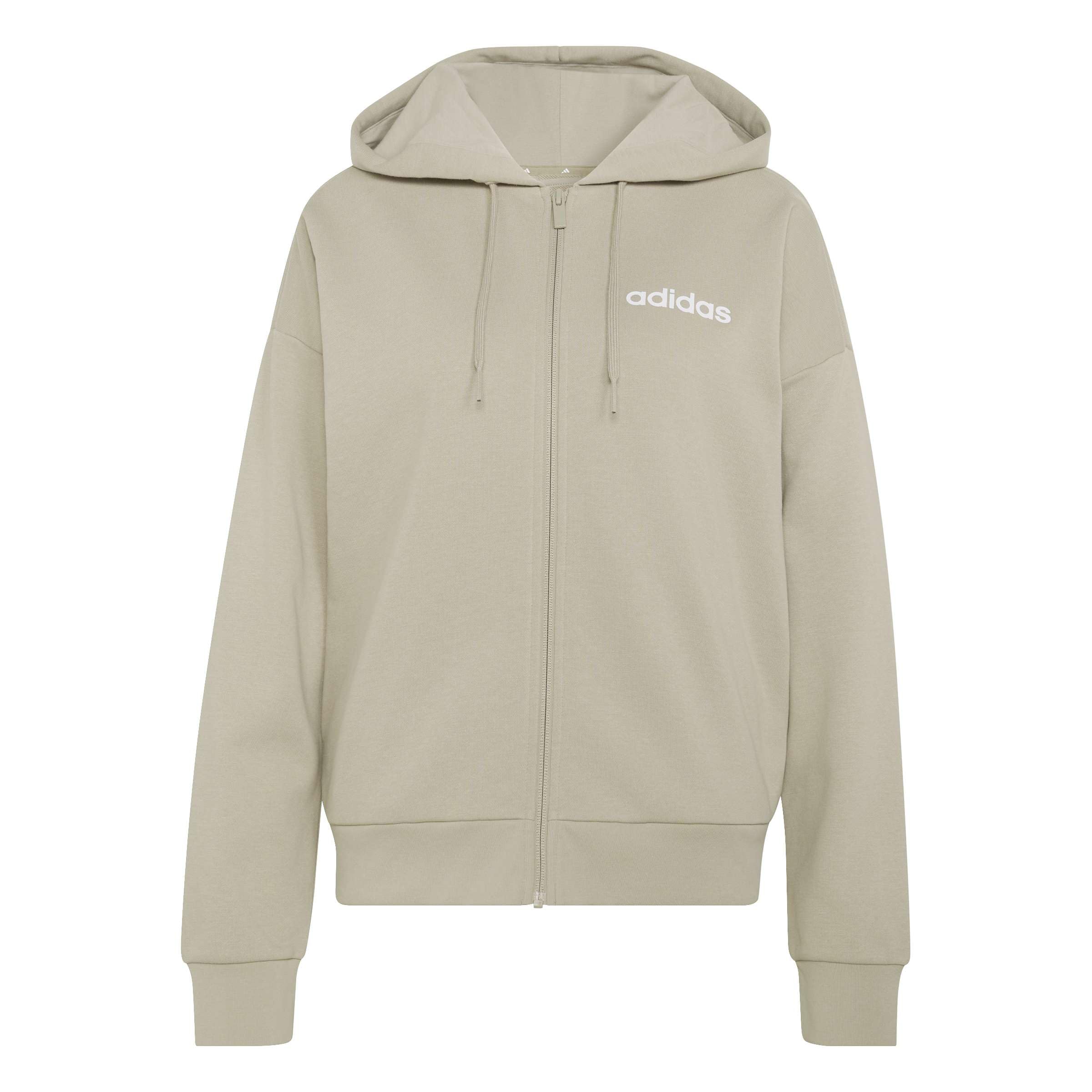 adidas Essentials Linear Full Zip French Terry Hoodie Women's Hooded Sweatshirt 